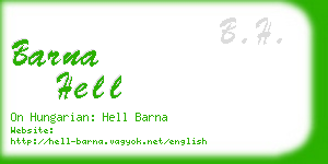 barna hell business card